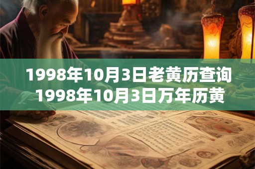 1998年10月3日老黄历查询 1998年10月3日万年历黄道吉日