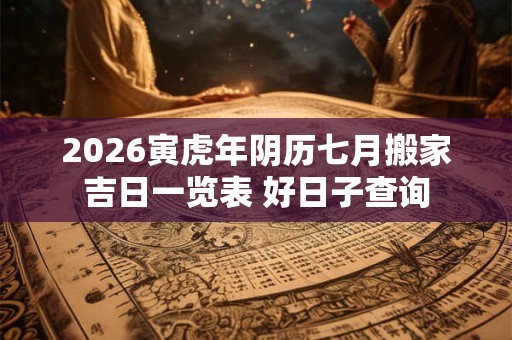 2026寅虎年阴历七月搬家吉日一览表 好日子查询
