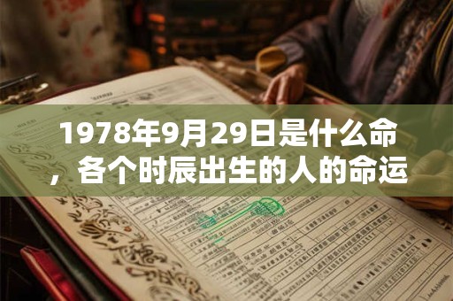 1978年9月29日是什么命，各个时辰出生的人的命运