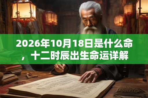 2026年10月18日是什么命，十二时辰出生命运详解