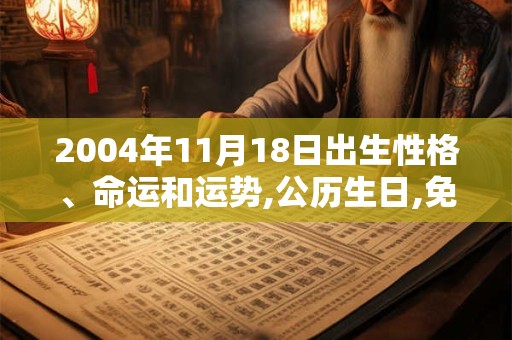 2004年11月18日出生性格、命运和运势,公历生日,免费算命