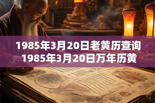 1985年3月20日老黄历查询 1985年3月20日万年历黄道吉日