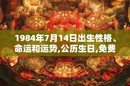 1984年7月14日出生性格、命运和运势,公历生日,免费算命