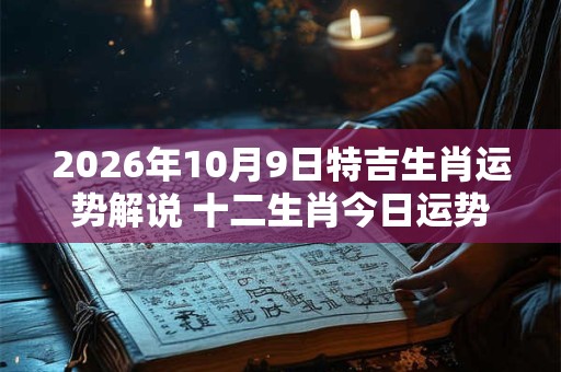2026年10月9日特吉生肖运势解说 十二生肖今日运势