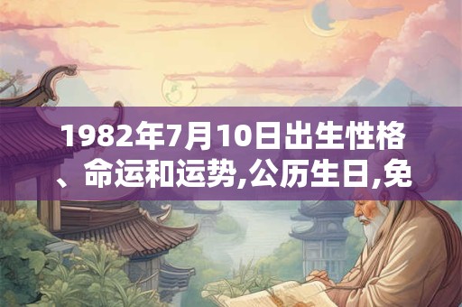 1982年7月10日出生性格、命运和运势,公历生日,免费算命