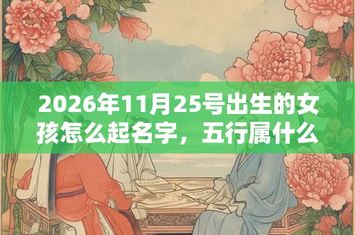 2026年11月25号出生的女孩怎么起名字，五行属什么