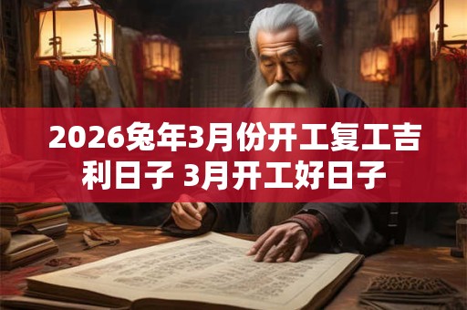 2026兔年3月份开工复工吉利日子 3月开工好日子