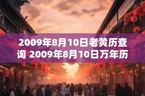 2009年8月10日老黄历查询 2009年8月10日万年历黄道吉日