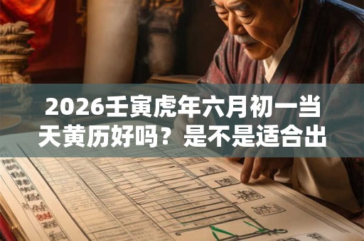2026壬寅虎年六月初一当天黄历好吗？是不是适合出行的日子？