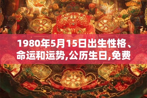 1980年5月15日出生性格、命运和运势,公历生日,免费算命