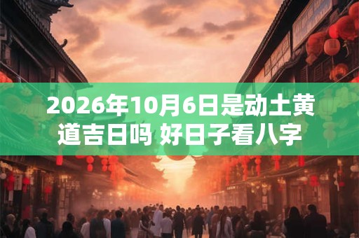 2026年10月6日是动土黄道吉日吗 好日子看八字