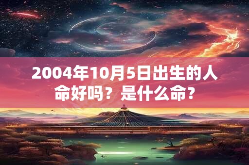 2004年10月5日出生的人命好吗？是什么命？