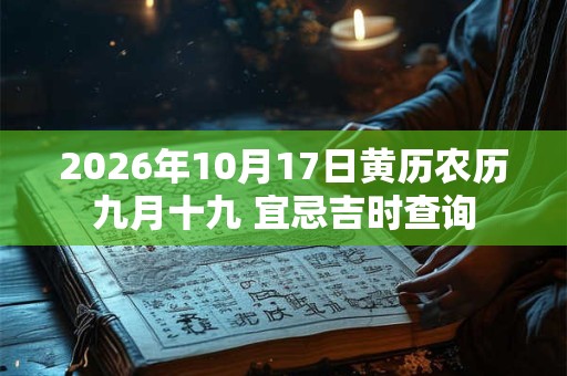 2026年10月17日黄历农历九月十九 宜忌吉时查询