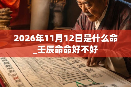 2026年11月12日是什么命_壬辰命命好不好
