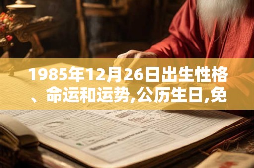 1985年12月26日出生性格、命运和运势,公历生日,免费算命