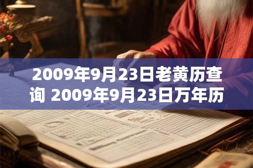 2009年9月23日老黄历查询 2009年9月23日万年历黄道吉日