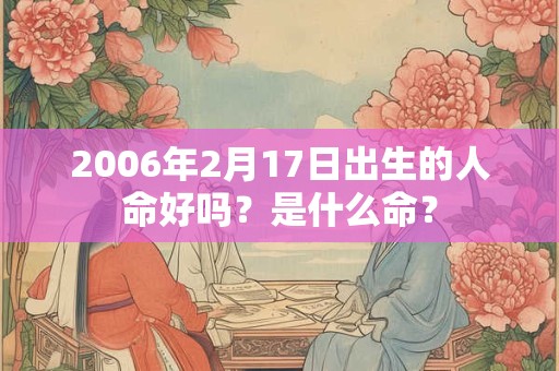 2006年2月17日出生的人命好吗？是什么命？