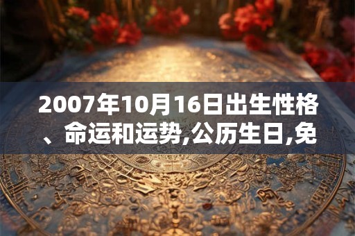 2007年10月16日出生性格、命运和运势,公历生日,免费算命