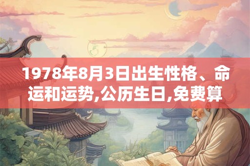 1978年8月3日出生性格、命运和运势,公历生日,免费算命 1978年8月3日出生性格、命运和运势,公历生日,免费算命