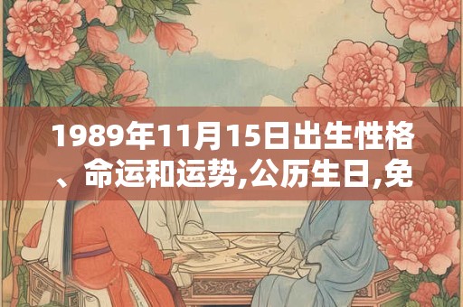 1989年11月15日出生性格、命运和运势,公历生日,免费算命