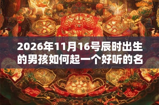 2026年11月16号辰时出生的男孩如何起一个好听的名字