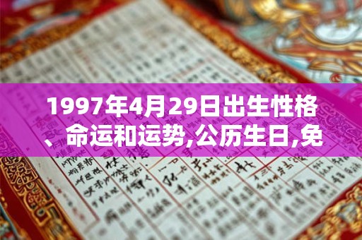 1997年4月29日出生性格、命运和运势,公历生日,免费算命