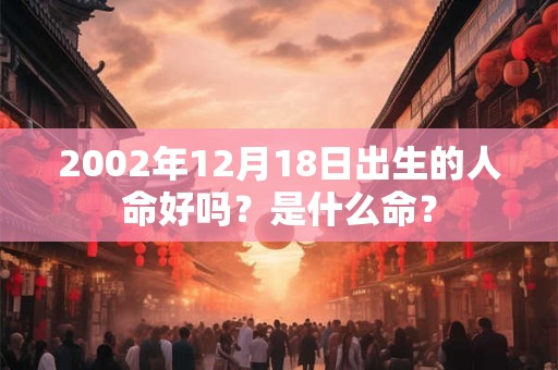2002年12月18日出生的人命好吗？是什么命？