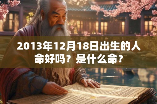 2013年12月18日出生的人命好吗？是什么命？