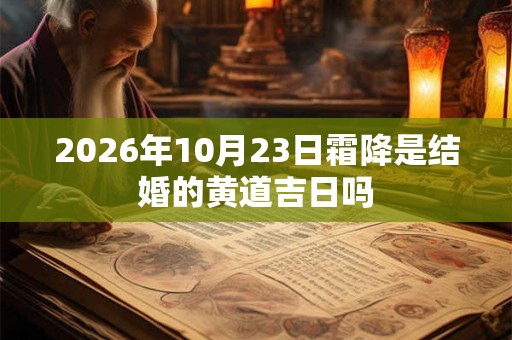 2026年10月23日霜降是结婚的黄道吉日吗 2026年10月23日霜降是结婚的黄道吉日吗