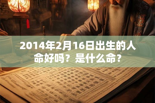 2014年2月16日出生的人命好吗？是什么命？