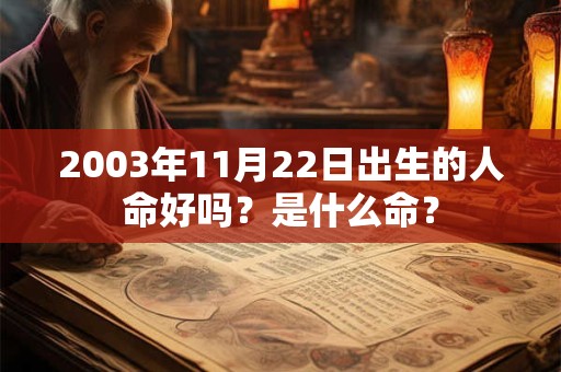 2003年11月22日出生的人命好吗？是什么命？
