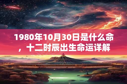 1980年10月30日是什么命，十二时辰出生命运详解