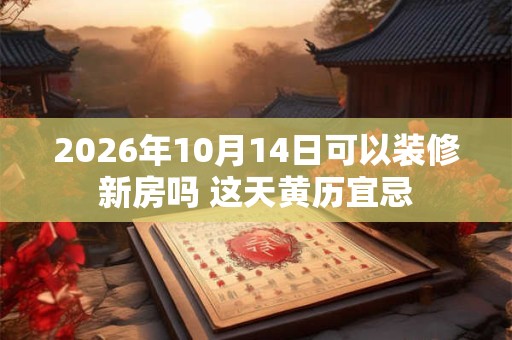 2026年10月14日可以装修新房吗 这天黄历宜忌