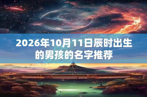 2026年10月11日辰时出生的男孩的名字推荐