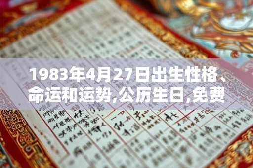1983年4月27日出生性格、命运和运势,公历生日,免费算命