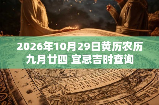 2026年10月29日黄历农历九月廿四 宜忌吉时查询