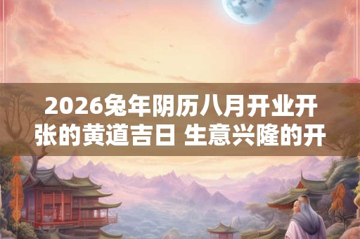 2026兔年阴历八月开业开张的黄道吉日 生意兴隆的开业日子 2026兔年阴历八月开业开张的黄道吉日 生意兴隆的开业日子