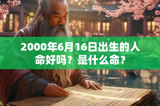 2000年6月16日出生的人命好吗？是什么命？