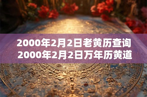2000年2月2日老黄历查询 2000年2月2日万年历黄道吉日