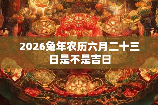 2026兔年农历六月二十三日是不是吉日