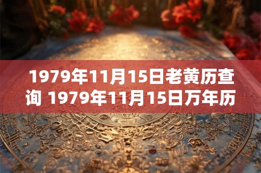 1979年11月15日老黄历查询 1979年11月15日万年历黄道吉日