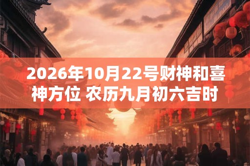 2026年10月22号财神和喜神方位 农历九月初六吉时查询