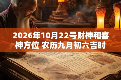 2026年10月22号财神和喜神方位 农历九月初六吉时查询