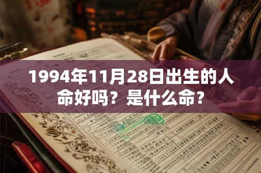 1994年11月28日出生的人命好吗？是什么命？