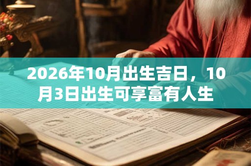 2026年10月出生吉日，10月3日出生可享富有人生