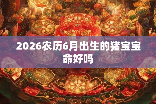 2026农历6月出生的猪宝宝命好吗 2026农历6月出生的猪宝宝命好吗