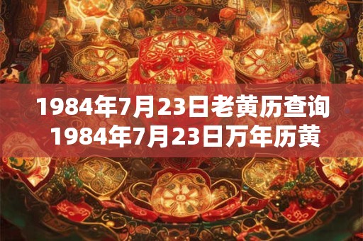 1984年7月23日老黄历查询 1984年7月23日万年历黄道吉日