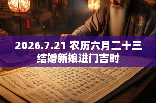 2026.7.21 农历六月二十三结婚新娘进门吉时