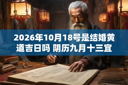 2026年10月18号是结婚黄道吉日吗 阴历九月十三宜嫁娶吗