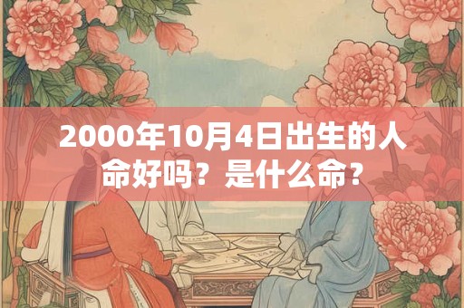 2000年10月4日出生的人命好吗？是什么命？